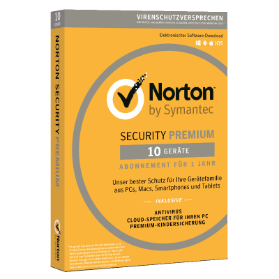 Symantec Norton Security Premium 3.0, 10 dispositivos, versão completa, [Edição 2020].