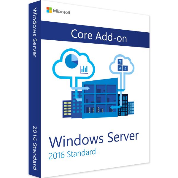 Microsoft Windows Server 2016 Standard AddOn de licença adicional Core AddOn