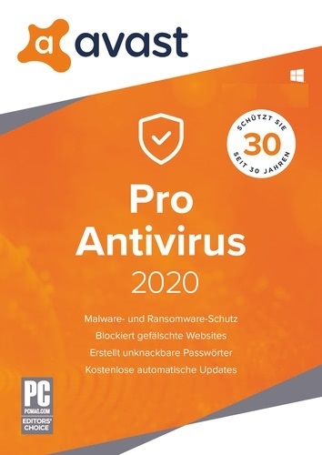 Avast Antivirus Pro 2020 incluindo atualização para Premium Security 1 Dispositivo 1 Ano
